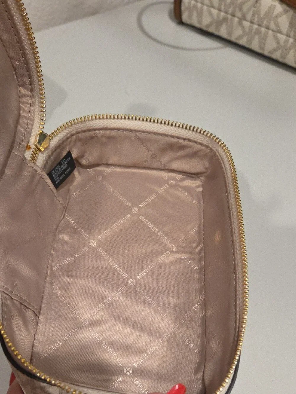 Michael Kors Signature Logo Travel Jewelry Case Set in Vanilla
